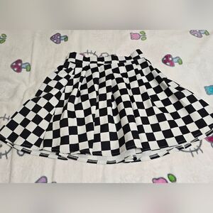 SHEIN Black and White Checkered Mini Skirt
